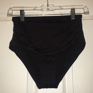 Ruched high waisted swim bottoms